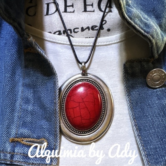 Alquimia by Ady Red and Silver Necklace - Picture 1 of 2